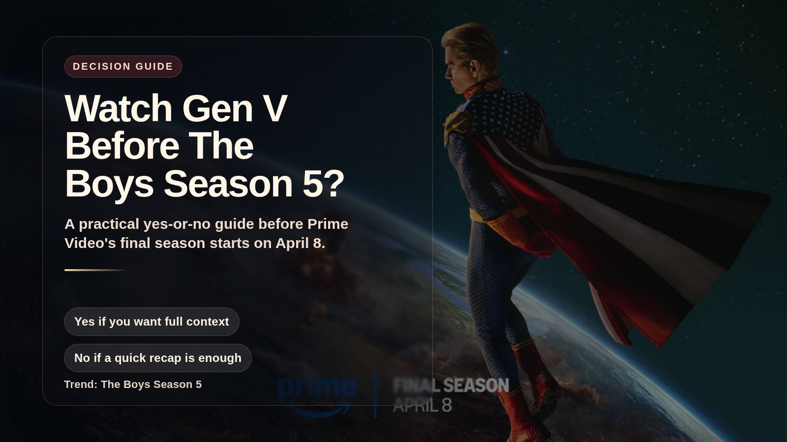 Official The Boys Season 5 artwork used as the background for this decision-style cover.